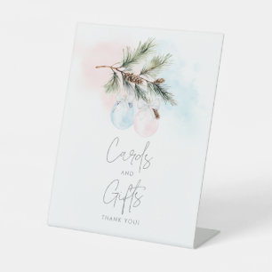 Signe De Table Élégant hiver Genre de présentation Cartes et cade