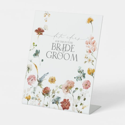 Signe De Table Elégant Jardin Fleurs Aquarelle Idées Date (Recto)