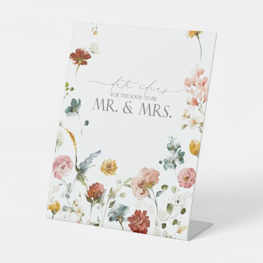 Signe De Table Elégant Jardin Fleurs Aquarelle Idées Date (Recto)