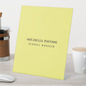Signe De Table Élégant Jaune Clair Simple Plain Professionnel (In SItu)