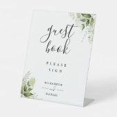 Signe De Table Élégant livre d'hôtes Floral Greenery (Recto)