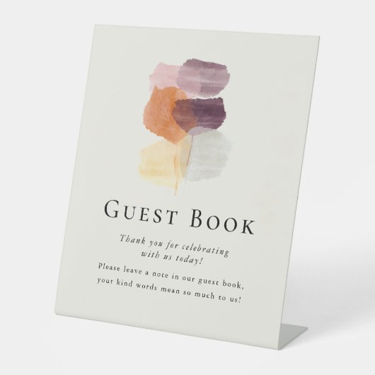 Signe De Table Élégant livre d'hôtes Mariage de feuilles d'automn (Recto)