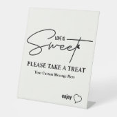 Signe De Table Elegant Love Is Sweet calligraphy Heart Simple (Recto)