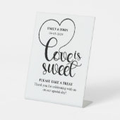Signe De Table Elegant Love Is Sweet calligraphy Heart Wedding (Recto)