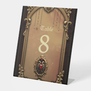 Signe De Table Élégant luxueux emblème du coeur.