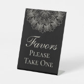 Signe De Table Elegant Mandala Indian Boho Black Wedding Favors (Recto)