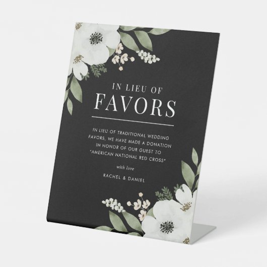 Signe De Table Élégant Mariage botanique floral en remplacement d (Recto)