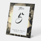 Signe De Table Élégant Mariage catholique Rose Numéro de table (Recto)