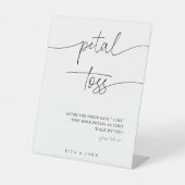Signe De Table Élégant Mariage de calligraphie Petal Toss Envoyer (Recto)