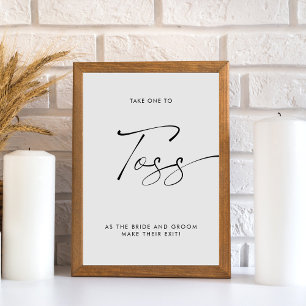 Signe De Table Élégant Mariage de calligraphie Petal Toss Envoyer