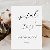 Signe De Table Élégant Mariage de calligraphie Petal Toss Envoyer