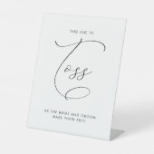 Signe De Table Élégant Mariage de calligraphie Petal Toss Envoyer (Recto)