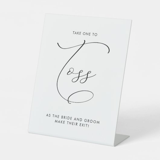 Signe De Table Élégant Mariage de calligraphie Petal Toss Envoyer (Recto)