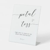 Signe De Table Élégant Mariage de calligraphie Petal Toss Envoyer (Recto)