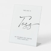 Signe De Table Élégant Mariage de calligraphie Petal Toss Envoyer (Recto)