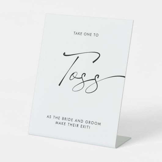 Signe De Table Élégant Mariage de calligraphie Petal Toss Envoyer (Recto)