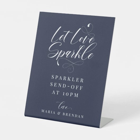 Signe De Table Elégant Mariage de calligraphie Sparkler Envoi Ped (Recto)
