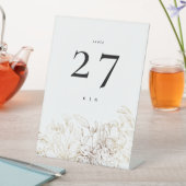 Signe De Table Élégant Mariage de Monogramme Botanique Blanc Or (In SItu)