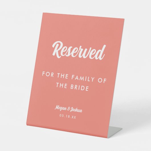Signe De Table Élégant Mariage de script minimal réservé (Recto)