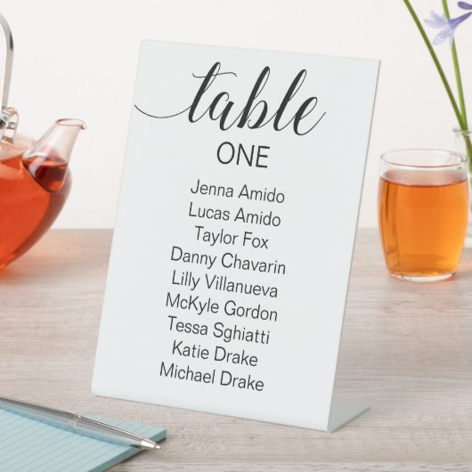 Signe De Table Élégant Mariage de script noir (In SItu)