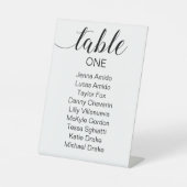 Signe De Table Élégant Mariage de script noir (Recto)