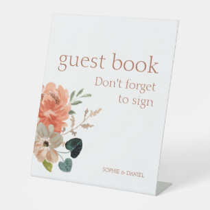 Signe De Table Élégant Mariage d'initiaux en deux aquarelles flor