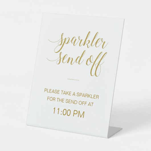 Signe De Table Élégant Mariage d'or marié Groom Sparkler Envoyer (Recto)