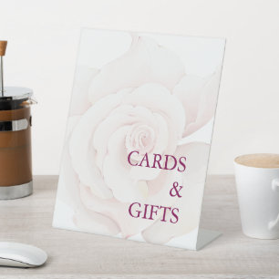 Signe De Table Élégant mariage floral aquarelle rose rose blush