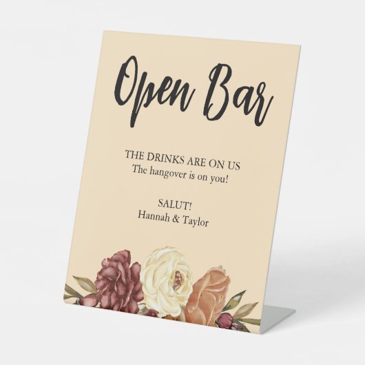 Signe De Table Élégant Mariage floral automne (Recto)