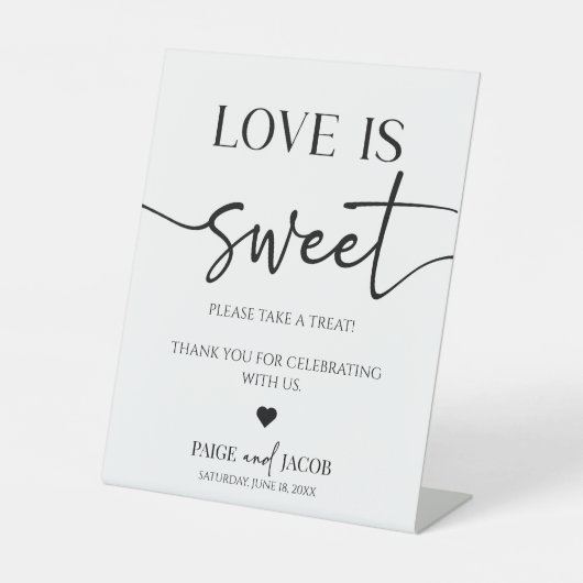Signe De Table Élégant Mariage L'Amour Est Douce Table De Traitem (Recto)