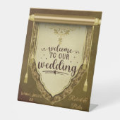 Signe De Table Élégant Mariage médiéval personnalisé (Recto)