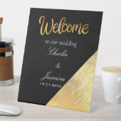 Signe De Table Élégant Mariage moderne Black & Gold Foil (In SItu)