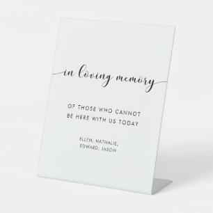 Signe De Table Élégant Mariage noir et blanc En mémoire d'amour
