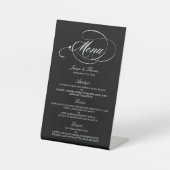 Signe De Table Elégant Mariage Noir Et Blanc Modèles Menu (Recto)