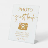 Signe De Table Élégant mariage photo livre d'or table (Recto)