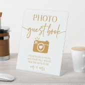 Signe De Table Élégant mariage photo livre d'or table (In SItu)
