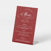 Signe De Table Élégant Mariage Rouge Et Blanc Modèles Menu (Recto)