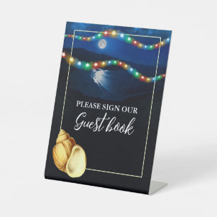 Signe De Table Elégant mariage sur la plage au clair de lune