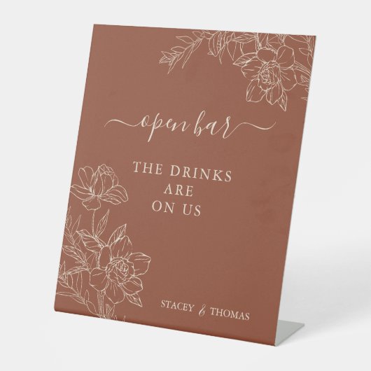 Signe De Table Élégant Mariage Whimsical en terre cuite (Recto)