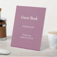 Élégant Mauve Guest Book Signal Piédestal