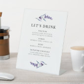 Signe De Table Élégant menu barre de lavande florale (In SItu)