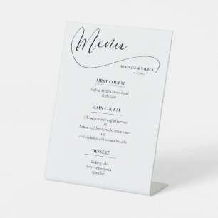Signe De Table Elégant menu mariage calligraphie romantique
