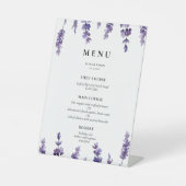 Signe De Table Élégant menu mariage de lavande fleurie (Recto)