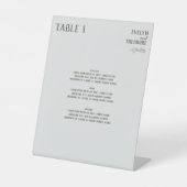 Signe De Table Élégant menu Mariage de ligne neutre (Recto)