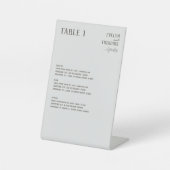 Signe De Table Élégant menu Mariage de ligne neutre (Recto)