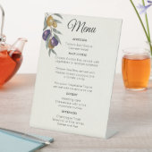 Signe De Table Elégant menu Mariage d'olive aquarelle (In SItu)