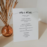 Signe De Table Élégant menu mariage noir et blanc<br><div class="desc">Choisissez la simplicité pour votre mariage avec ce design moderne noir et blanc élégant.</div>