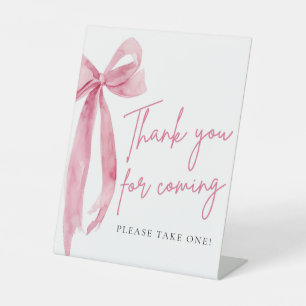 Signe De Table Élégant Merci Bow Rose Broussailleux Pour Prochain
