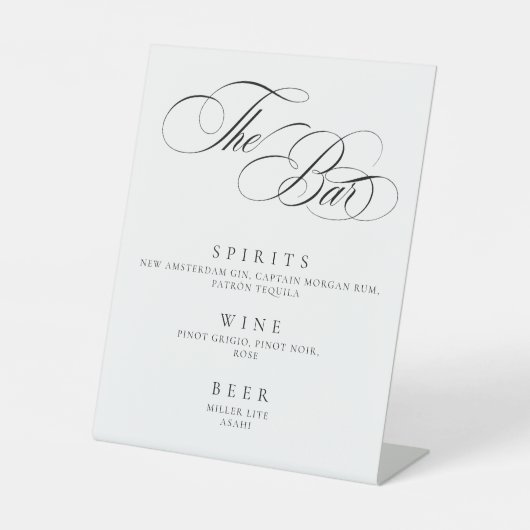 Signe De Table Elegant Minimal The Bar Sign modern (Recto)