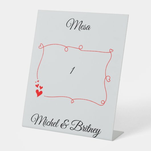 Signe De Table Elegant Minimalist Wedding Table Number (Recto)